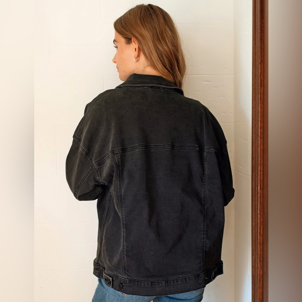 Carly Jean Los Angeles Hunter Jean Jacket in Charcoal - Picture 4 of 8